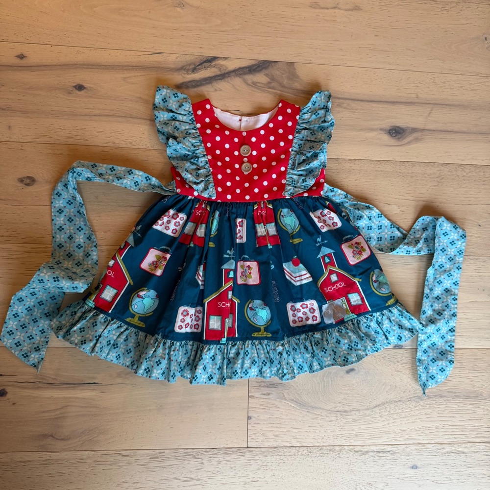 Eleanor Rose Back to School Dress Red Polka Dot Schoolhouse 18M